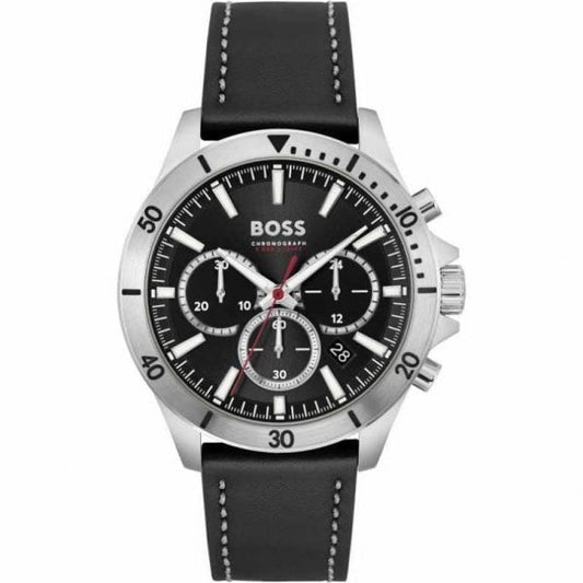 BOSS Troper Black Leather Strap Watch