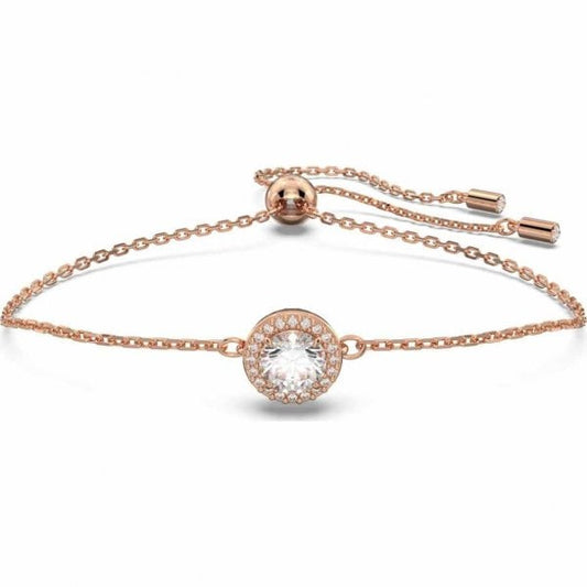 Constella bracelet, Round cut, Pavé, White, Rose