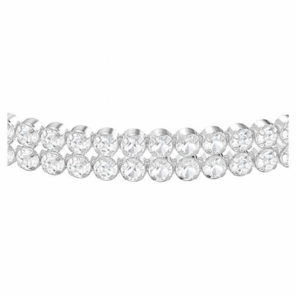 Subtle Bracelet, White, Rhodium plated