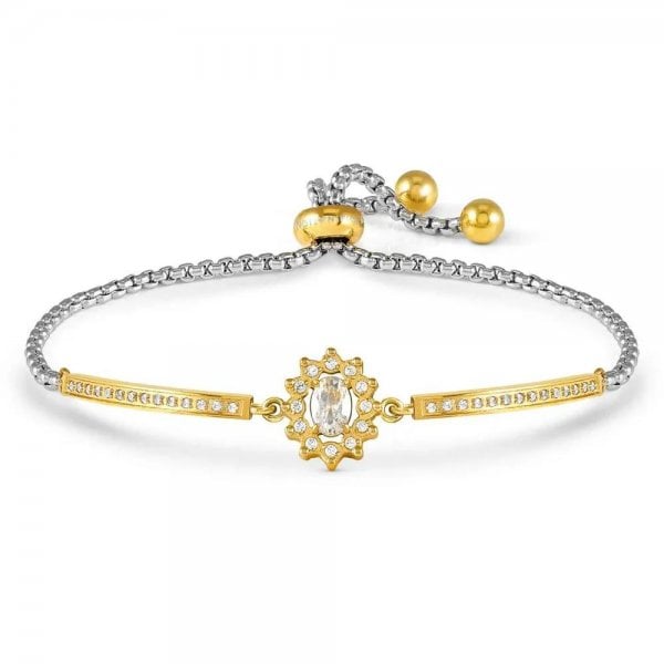 Royal Dream White Crystal Cluster Drop Gold Milleluci Bracelet