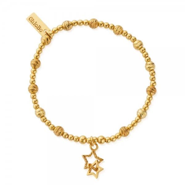 Gold Sparkle Interlocking Star Bracelet