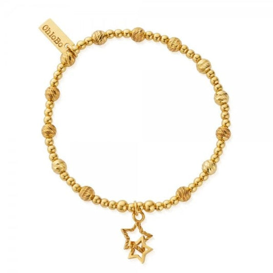 Gold Sparkle Interlocking Star Bracelet