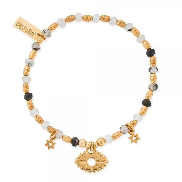 Gold Plated Visionary Black Quartz Bracelet