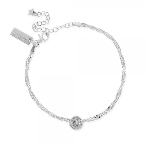 Silver Twisted Rope Chain Power Within Bracelet