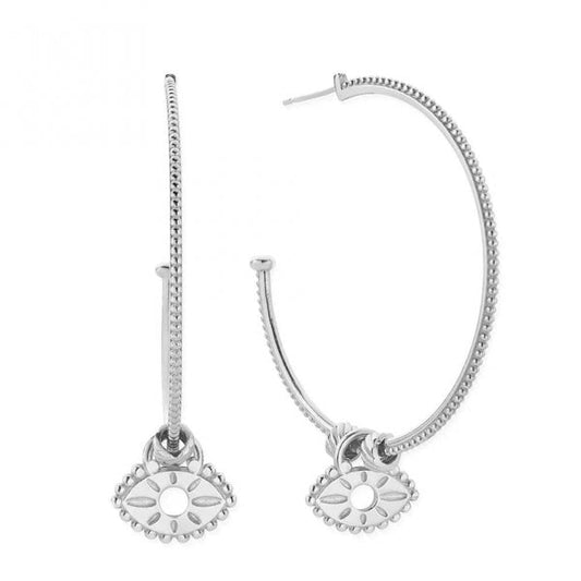 Ladies Silver Visionary Hoop Earrings