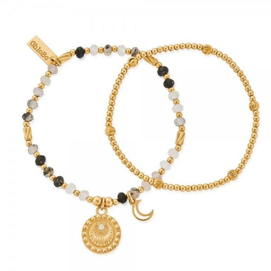 Gold Plated Rising Woman Set of Bracelets
