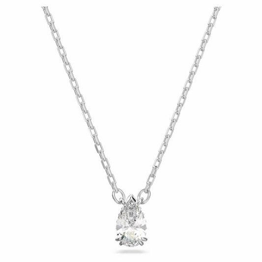 Millenia pendant Pear cut, White, Rhodium plated