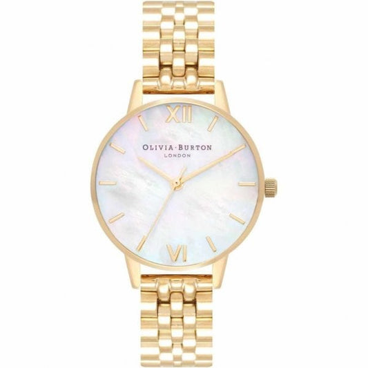 OB Mother Of Pearl Gold Bracelet Watch