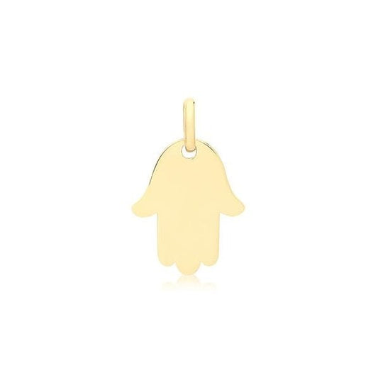 9CT YELLOW GOLD PLAIN HAMSA PENDANT