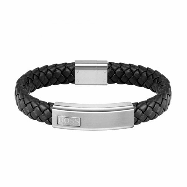 Lander Gents Black Leather Bracelet