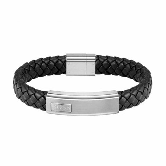 Lander Gents Black Leather Bracelet