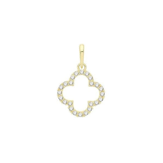 9CT YELLOW GOLD LADIES' CZ PENDANT