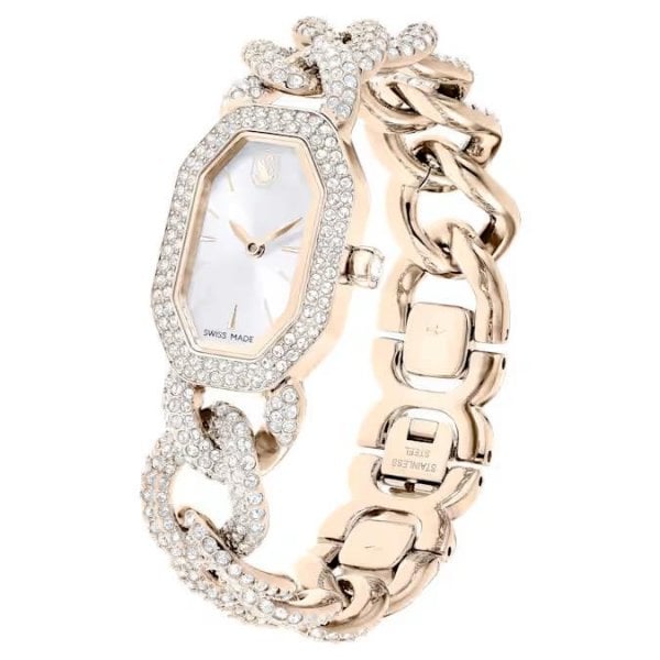 Dextera Chain watch, Swiss, White, Champagne