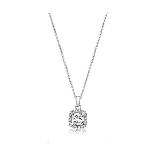 Silver Claw Set Halo Style Pendant