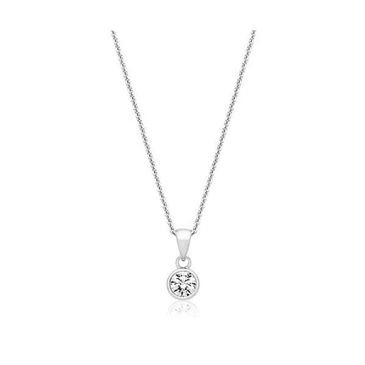 SILVER APRIL BIRTH STONE (DIAMOND) PENDANT
