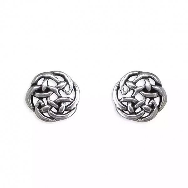 Ladies Sterling Silver Earrings - Celtic Stud