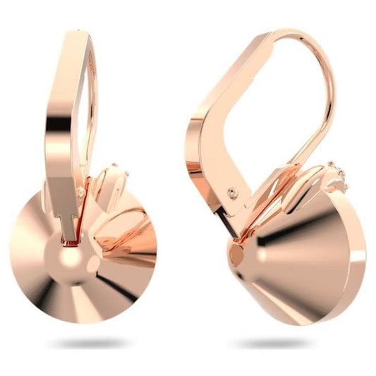 Bella V drop earrings, Round cut, Pink, Rose gold