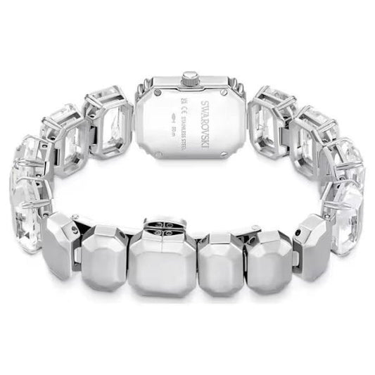 Watch, Octagon cut bracelet, White, Stainless Stee