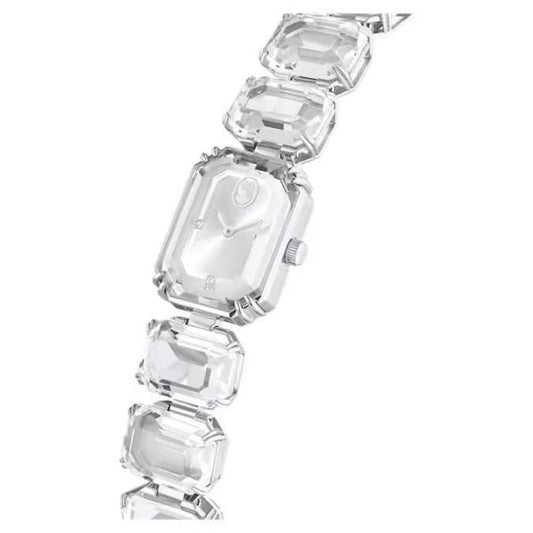 Watch, Octagon cut bracelet, White, Stainless Stee