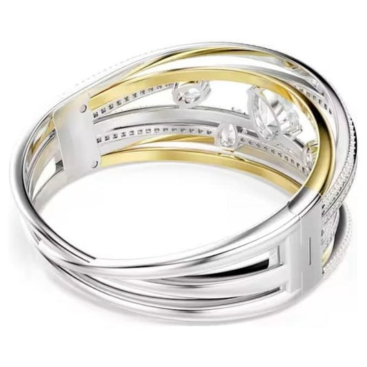 Hyperbola bangle, Mixed cuts, White, Mixed metal