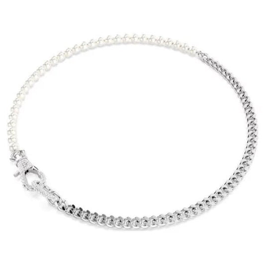 Dextera necklace, Pavé, Crystal pearl, White