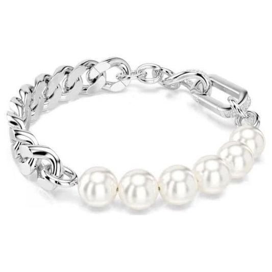 Dextera bracelet, Crystal pearl, Mixed, White, Rho