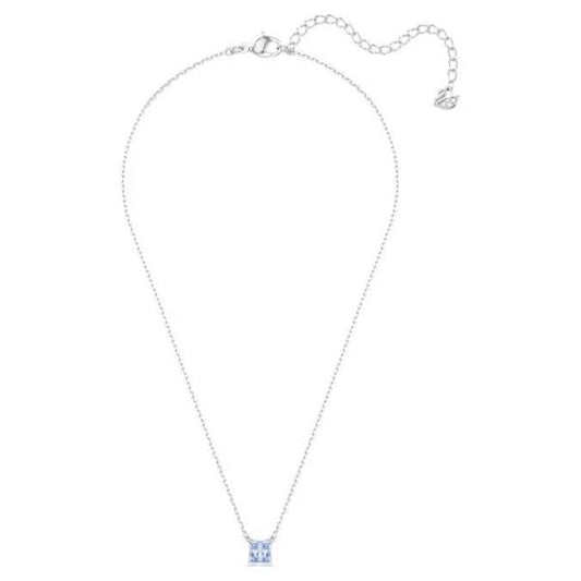 Matrix pendant, Square cut, Blue, Rhodium plated