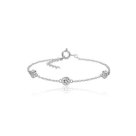 RHODIUM PLATED CZ BY THE YARD BRACELET
