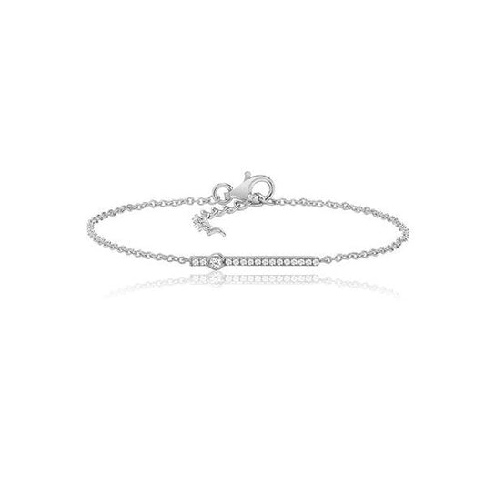 RHODIUM PLATED FINE BAR BRACELET