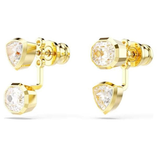 Imber earring jackets, Mixed cuts, White, Gold