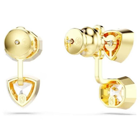 Imber earring jackets, Mixed cuts, White, Gold