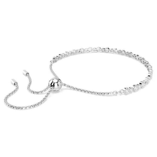 Matrix Tennis bracelet, Mixed round cuts, Rhodium
