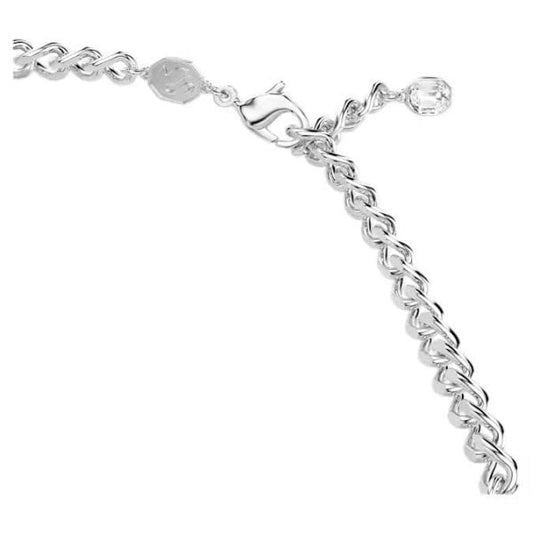 Millenia choker, Octagon cut, White, Rhodium