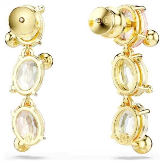 Gema drop earrings, Asymmetrical, Multi, Gold