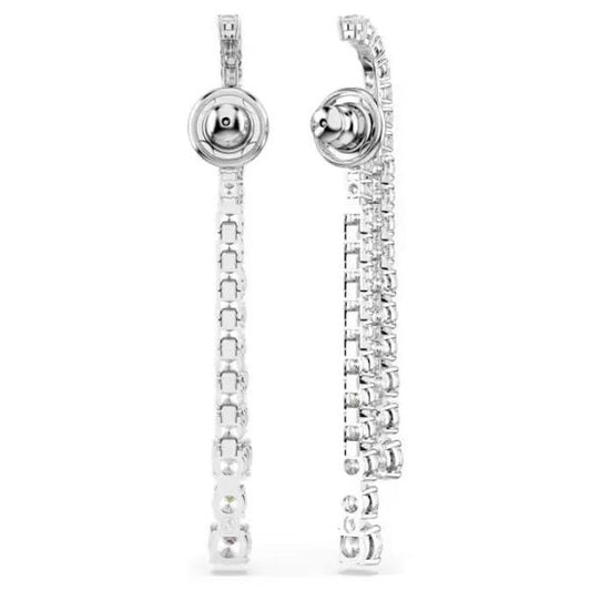 Matrix drop earrings, Gradient of round cuts