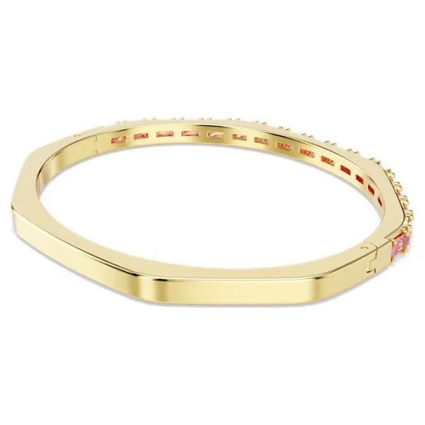 Matrix bangle, Baguette cut, Pink, Gold-tone, M