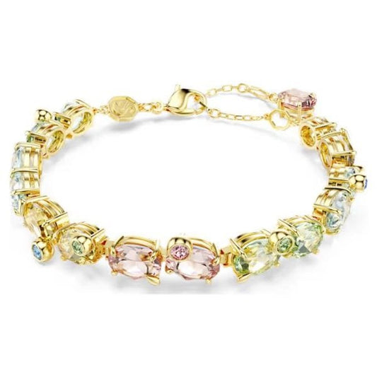 Gema Tennis bracelet, Mixed cuts, Multi, Gold