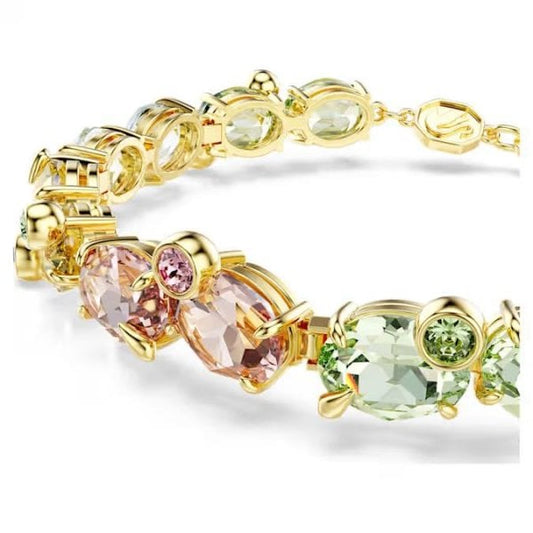 Gema Tennis bracelet, Mixed cuts, Multi, Gold