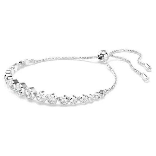 Imber Tennis bracelet, Mixed round, White, Rhodium