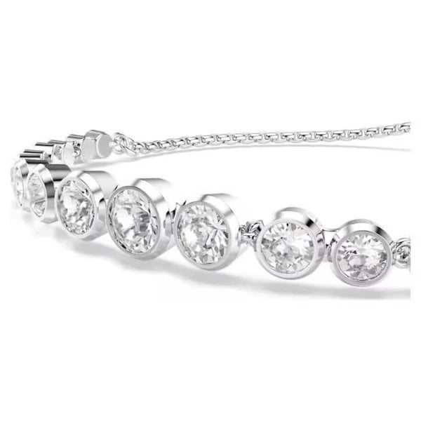Imber Tennis bracelet, Mixed round, White, Rhodium