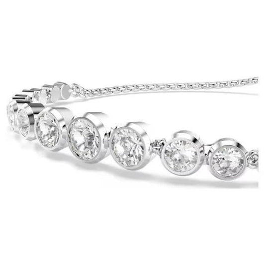 Imber Tennis bracelet, Mixed round, White, Rhodium