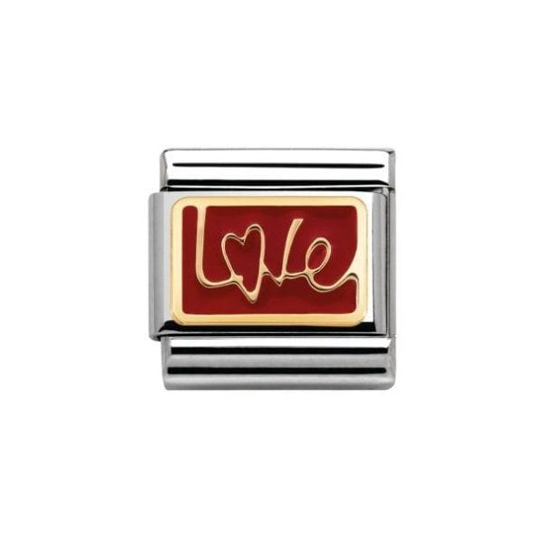 Gold Love in Italics Charm
