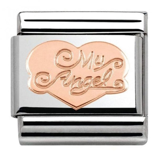 Classic Rose Gold Symbols My Angel Heart Charm