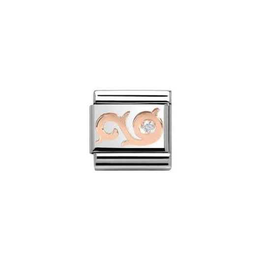 Classic Rose Gold CZ Tribal Swirl Charm