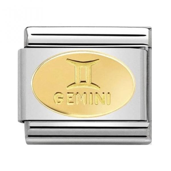 Gold Oval Gemini Charm
