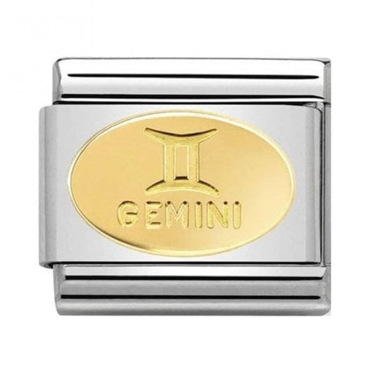 Gold Oval Gemini Charm