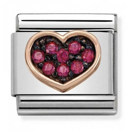 Heart with Red Stones Charm