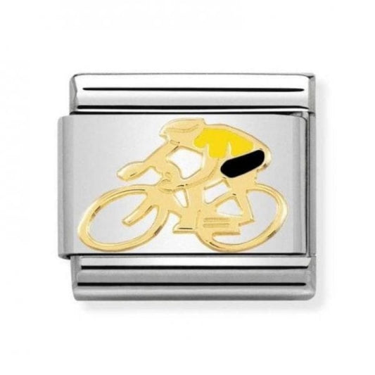 Gold and Yellow Cyclist Charm
