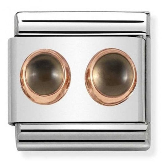 Classic Rose Gold Double Smoky Quartz Charm