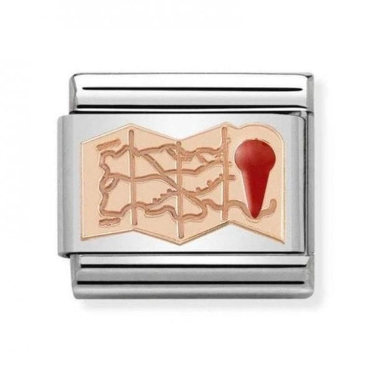 Rose Gold Map Charm